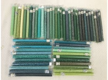 55 PC Lot Of Seed Beads - Green Collection - Jewelry Making, Handicrafts