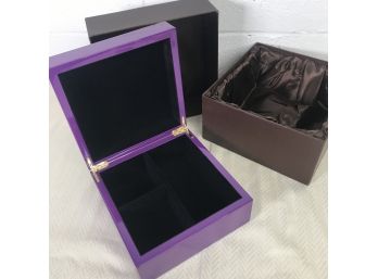 NEW Papyrus Purple Lacquered Hinged Velvet Lined Jewelry Box, MRSP $48 -