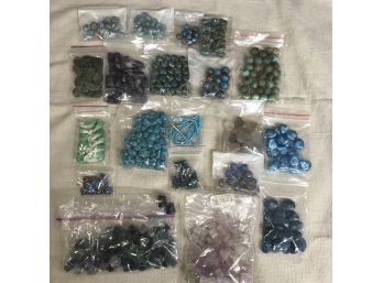 Beads! 20 Pc New Packets Of Individual Beads - Turquoise Nuggets & Strand, Kunzite Plus
