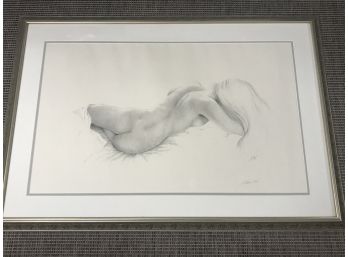 Signed, Dated Limited Edition Print Of Nude Sketch - H. Classe, 1990,  #58/150