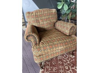 Lillian August Upholstered Arm Chair With Brass Nailheads - Fantastic!