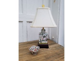 Asian Themed Rice Bowl And Lamp From Neiman Marcus - ELM