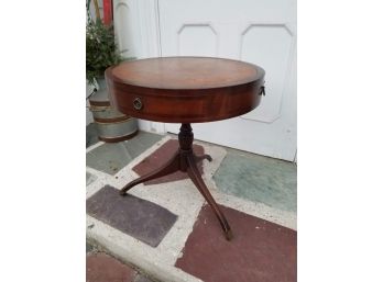 Vintage Charak Furniture Company Leather Top Library Table - ELM