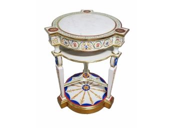 Handpainted Vintage European Side Table Originally Purchased For $2500!