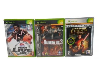 3 Xbox 360 Games: Rainbow Six 3, NBA Live 2002, Star Wars Knights