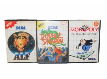 3 SEGA Video Games: Elf, Double Dragon, Monopoly