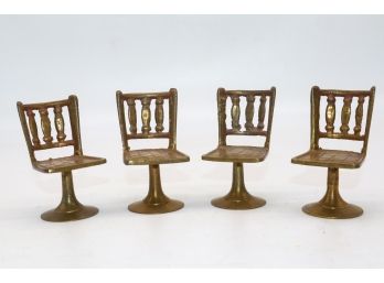 4 Doll House Stools Brass