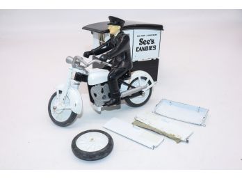 See's Candies Motorcycle & Delivery Sidecar W/ Driver