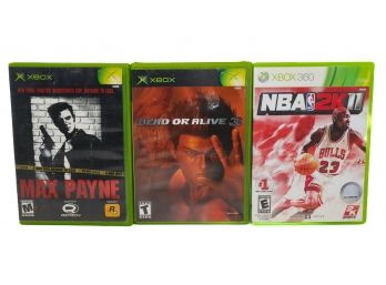 3 Xbox 360 Games Max Payne, Dead Or Alive 3, & NBA 2k11