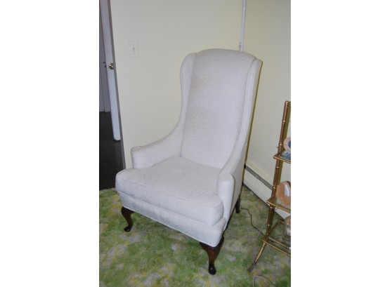 Vintage White Upholstered Armchair