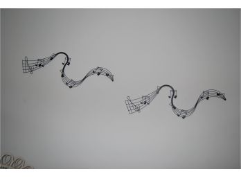 Pair Of Decorative Musical Note Wall Decorations