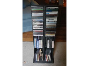 CD Tower With Numerous CD's