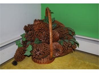 Large Basket Of Pine Cones