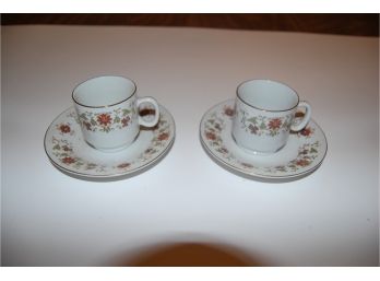 Fine Porcelain Teacups With Saucers