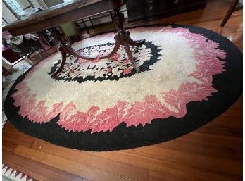 Oval 14' X 8.5' Antique American Hooked Rug