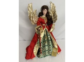 Gorgeous Porcelain Franklin Heirloom Doll, Noel Angel Of Christmas