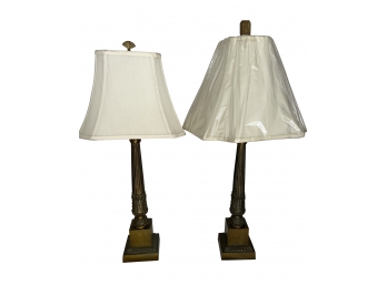 Exquisite Pair Of Neoclassical Cast Bronze Lamps
