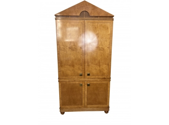 Exceptional Hickory White Vintage Art Deco Wavy Maple Armoire