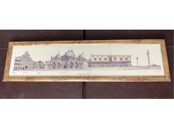 Panoramic Illustration Of The Iconic Architecture Of Venice