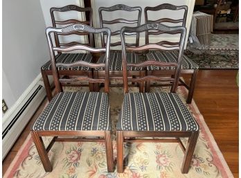 Set Of Five Antique Mahogany Dining Chairs