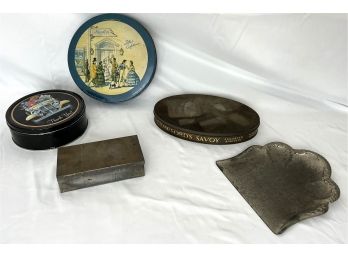 Collection Of Antique Tins & Dustpan