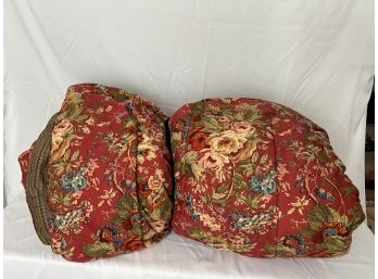 Chap's King Size Red Floral & Plaid Reverse Comforter