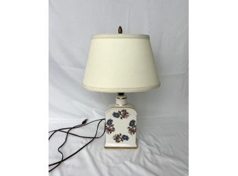 Vintage Floral Porcelain Lamp