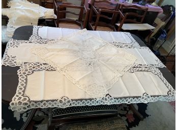 Collection Of Polish Folk Handmade Crochet Lace Table Runners & Centerpiece