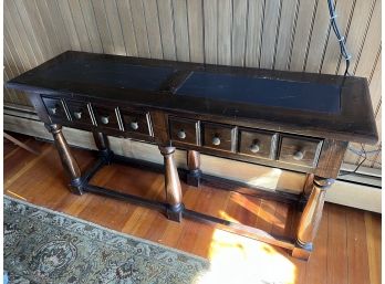 Spanish Colonial Style Console Table With Slate Inlay