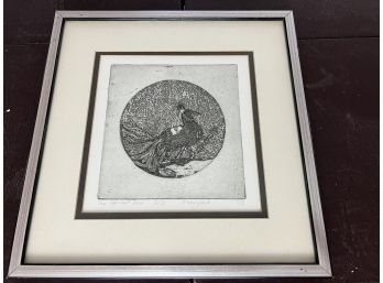 J. Sanford Signed & Numbered Vintage Limited Edition Etching 'The Upstart Crow'
