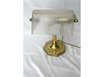 Vintage Brass Banker's Lamp