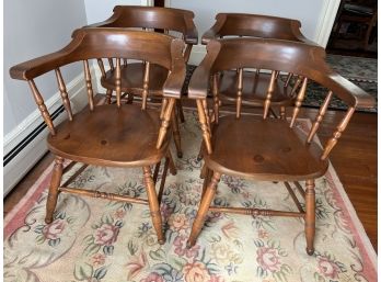 Set Of Four Of Antique Captain's Chairs