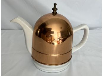 Modern Copper & Porcelain Teapot