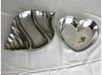 Aluminum Seashell & Heart Shaped Trays