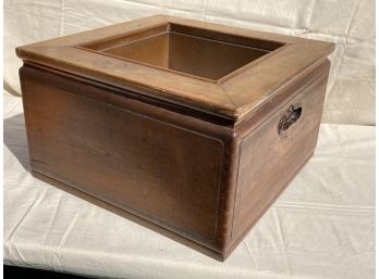 Antique 19th Century JAPANESE HIBACHI/ BRAZIER- Solid Wood With Copper Lined Interior