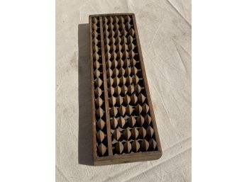Antique CHINESE ABACUS Adding Machine- Carved Wood With Full Chop/ Signature