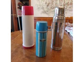 Three Vintage, Collectible THERMOS Beverage Containers