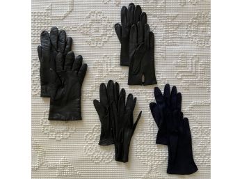 Lovely Ladies Gloves: Lot Of Three Leather, One Hand- Stitched And Embroidered