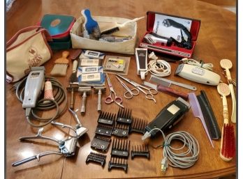 Vintage Barbershop And Shaving Tools- Lady Remington, Norelco, Raycine,