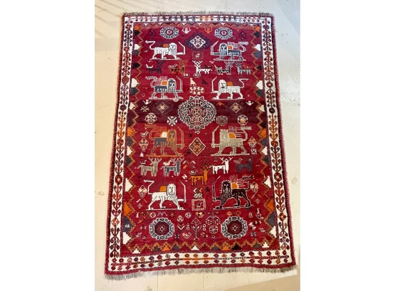 Handmade Gabbeh Rug Made In Iran - 4 X 6 Feet