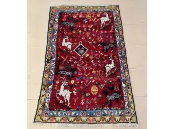 Handmade Red Area Rug From Iran