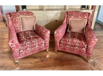 Pair Of Edwardian Style Upholstered Armchairs
