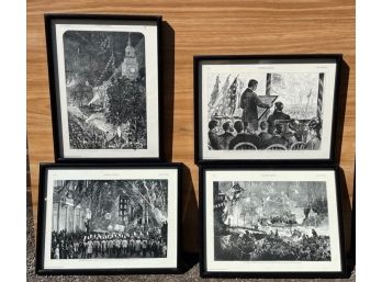 Lot Of 4 Framed 'Harpers Weekly' Prints
