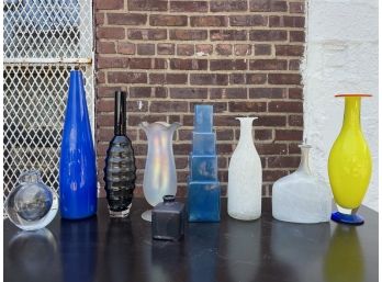 Lot Of 9 Glass Vases