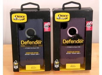 Lot Of 2 Apple IPhone X Otter Box Defender IPX Cases - New In Box - Purple / Blue