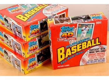 Lot Of (4) Four 1991 Topps Baseball Boxes - 24 Unopened Packs In Each Box