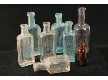 Lot Of 8 Antique Medicine Bottles