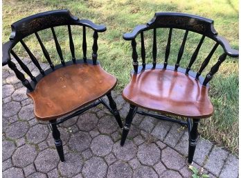 Pair Of Hitchcock Captains Chairs