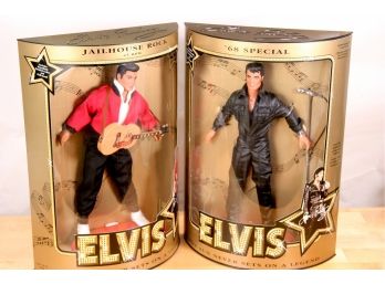 Lot Of 2 1993 Elvis Presley Commemorative Figures - '68 Special And Jailhouse Rock - NIB