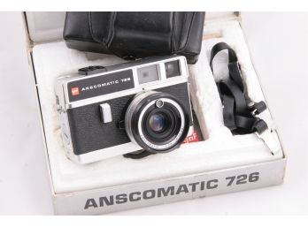 VINTAGE 1960s GAF ANSCOMATIC 726 CAMERA W/BOX, MANUAL & CASE